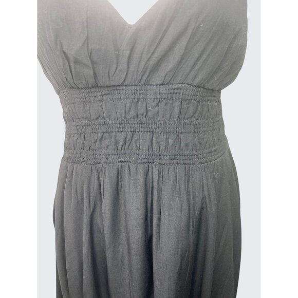 Blu Pepper Womens Black Maxi Dress Asymmetrical Hem Spaghetti Straps Large - Picture 6 of 14